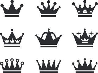 Crown icons set. Vector 