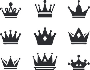 Crown icons set. Vector 