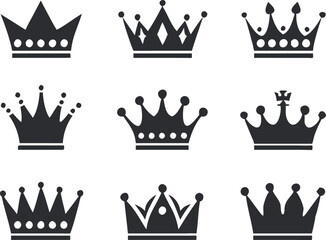 Crown icons set. Vector 