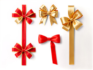 Set_of_red_and_golden_bows,_isolated_on_a_white_background,_ideal_for_gift_wrapping.