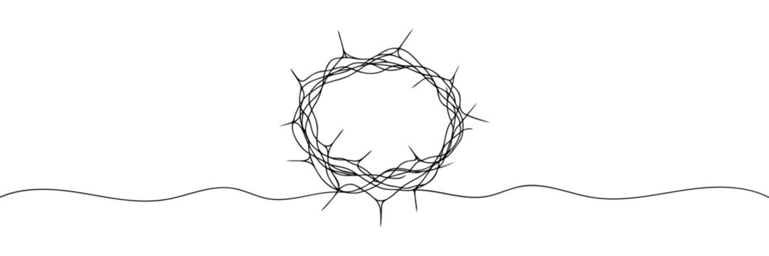 recommend clip art: Crown of Thorns Continuous one line drawing