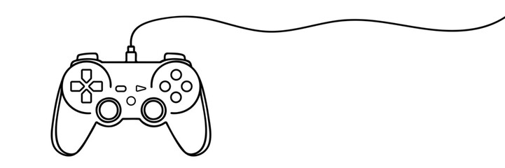Game controller continuous one line drawing outline vector illustration © Vasyl Yurlov