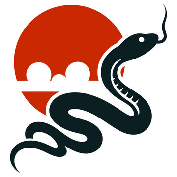 silhouette venomous snake collection or desert on the water snake silhouette flat logo icon vector illustration clipart Snake silhouette set Isolated silhouette snake for a danger warning sign design