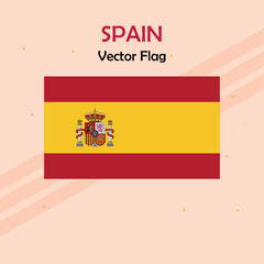 Spain vector flag lines and stock 