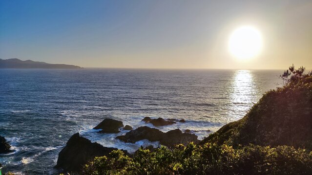 sunset on the coast