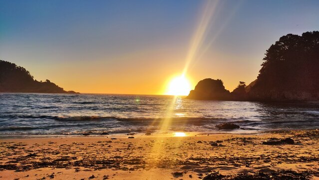 sunset over the sea