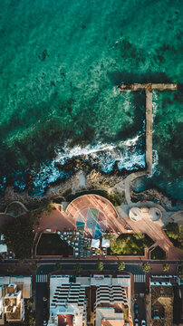 pier of calla millor with tropical water	
