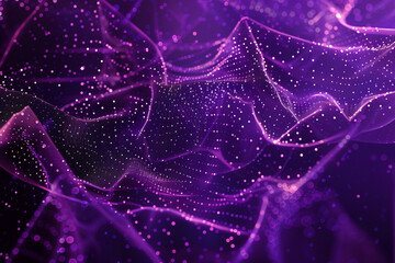 3d wavy purple digital  background polygonal and dots