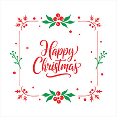 Happy Christmas Border Design Vector Art.