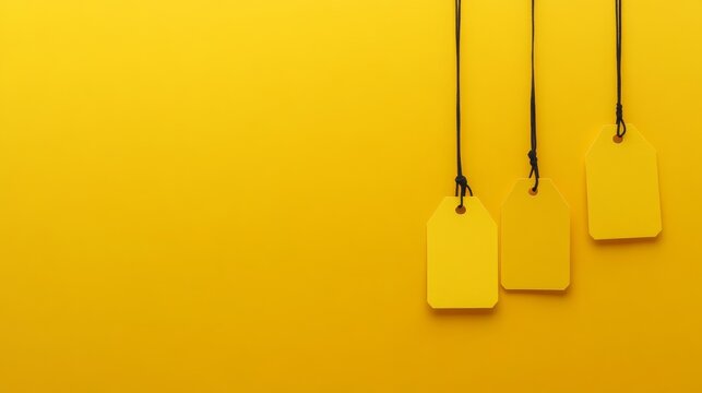 Yellow background with yellow and black tags, creating a vibrant Black Friday theme. Versatile for ads.