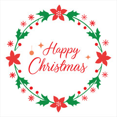 Happy Christmas Border Design Vector Art.
