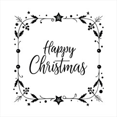 Obraz premium Happy Christmas Border Design Vector Art.