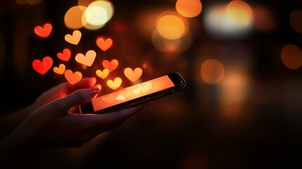 Cozy setting with a smartphone showing chat icons, spotlighting personal communication and social networking.