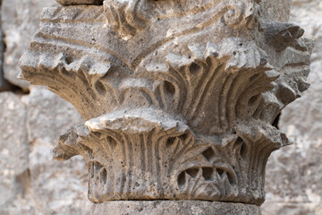 Corinth column head of the ancient Byzantine church in Karabakli ancient settlement site