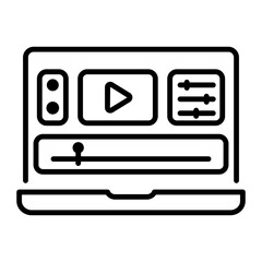 Fototapeta premium Video editing software line style icon 
