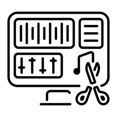 Line style icon of music editing software 