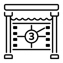 Movie countdown icon designed in line style 