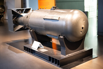  'Little Boy' atomic bomb as exhibition in the museum.