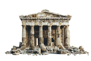 Obraz premium Greek Temple, cut out. Ancient temple, transparent.