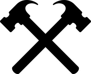 crossed hammer vector. symbol, icon