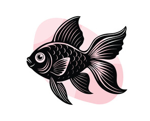 Gold Fish silhouette eps format vector illustration on a white background eps format Gold fish for tshirt