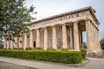 Obraz premium Views from the ancient Agora historical site in the city of Athens, Greece