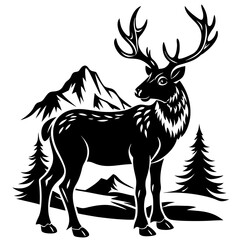 silhouette of a deer