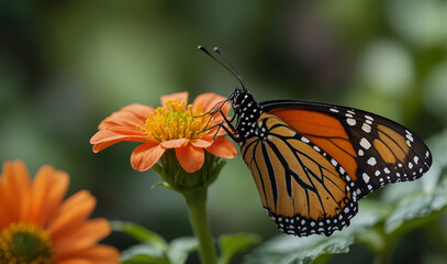 Fototapeta premium beautiful flower with butterfly new look