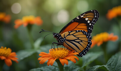 Fototapeta premium beautiful flower with butterfly new look