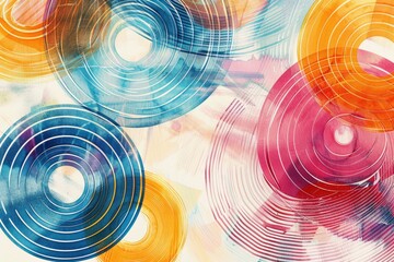 Obraz premium A collection of colorful circles painted on a wall