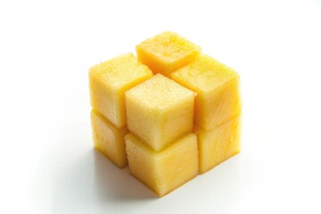 A stack of fresh pineapple cubes, ideal for garnishing or using in photography