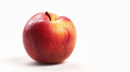 A lone red apple sitting on a white surface