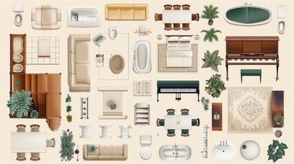 Collection of household items in a living room setting