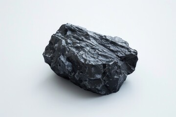 Obraz premium A single black rock sits atop a clean white surface, providing a simple yet striking visual contrast