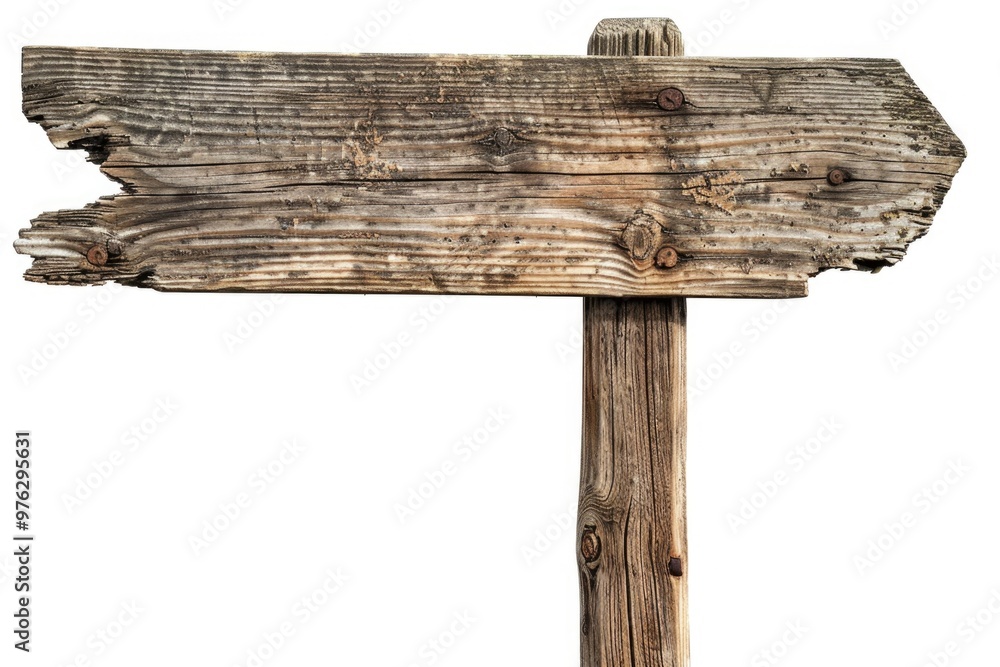 Poster a classic wooden sign with multiple arrows pointing in various directions, great for use as a direct