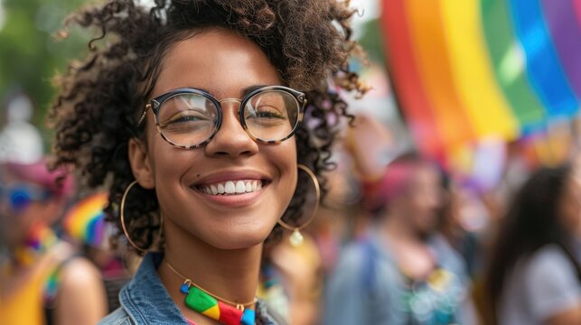 Generate an image of a supportive LGBTQ+ community gathering at a local event, with people holding signs of encouragement and pride.