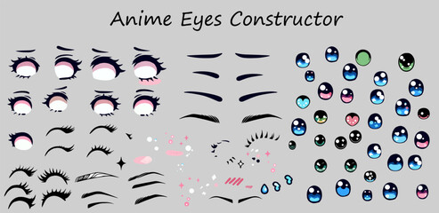 Constructor of elements to create anime eye illustrations.