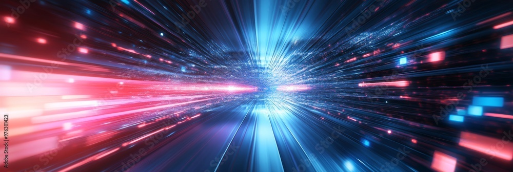 Poster explore the dynamic abstraction of digital data, highlighting innovative tech processes, revolutiona
