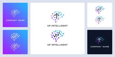 Vector of up intelligent icon and logo design template