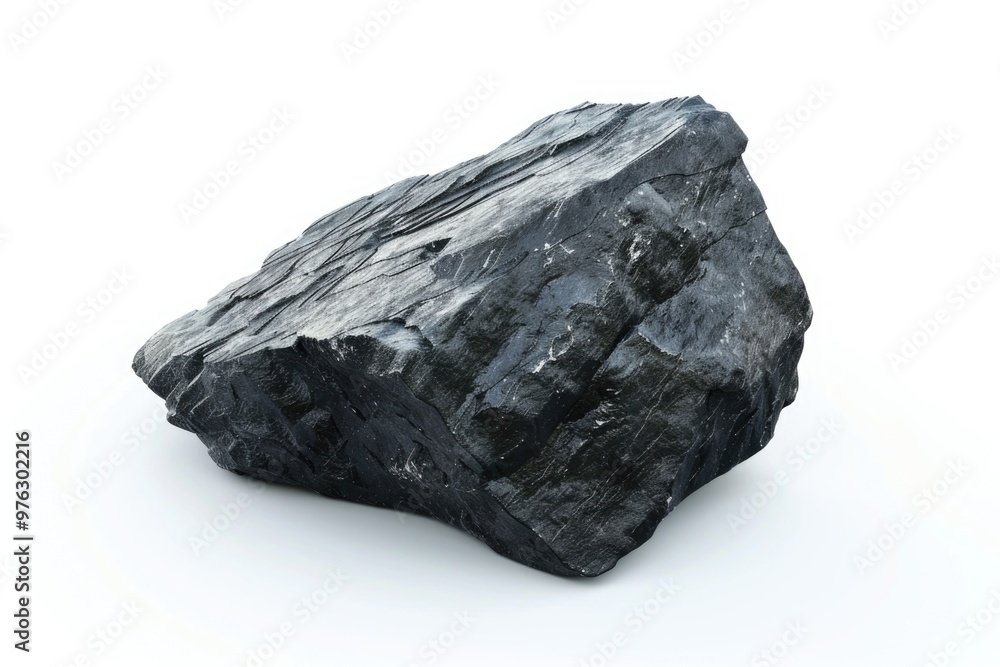 Poster a single large rock sitting on a white surface, ideal for use in interior design or architecture con