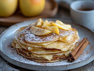 Apple pancakes with cinnamon
