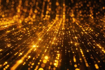 A picture of a golden background filled with various lights