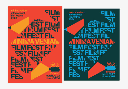 International Typographic Style Poster Layout with Stacked Text Design