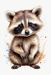 Obraz premium watercolor raccoon
