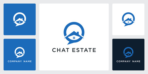 Vector of chat estate icon and logo design template