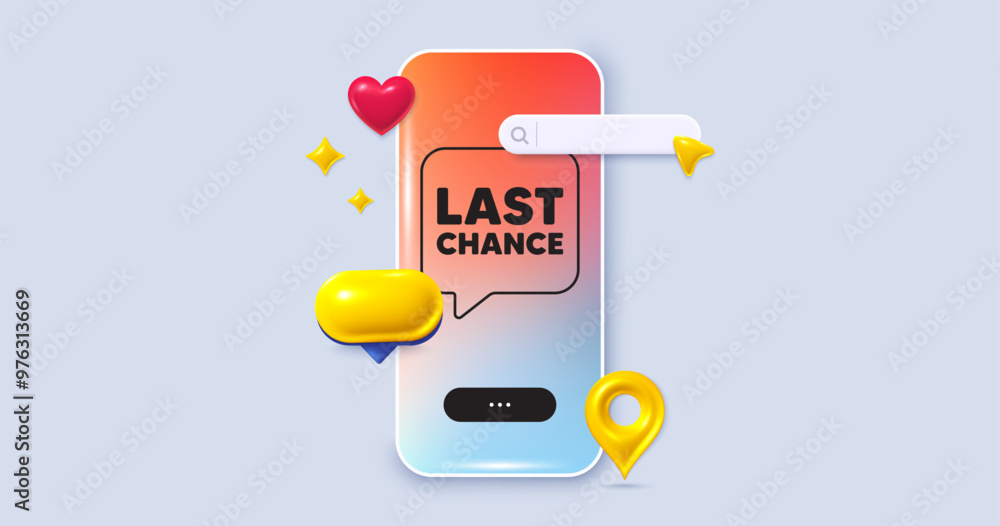 Sticker last chance sale tag. social media phone app banner. special offer price sign. advertising discounts