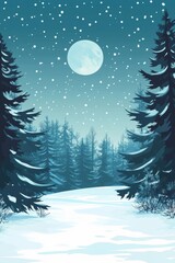 Obraz premium Abstract vector illustration of a christmas winter landscape background for seasonal design