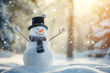 Fototapeta premium snowman on the snow