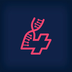 DNA form design from the number 4, Number four logo. Health, science research and laboratory sector.