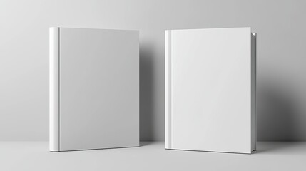 3D vector mockup of a white book cover featuring clean front and back cover templates